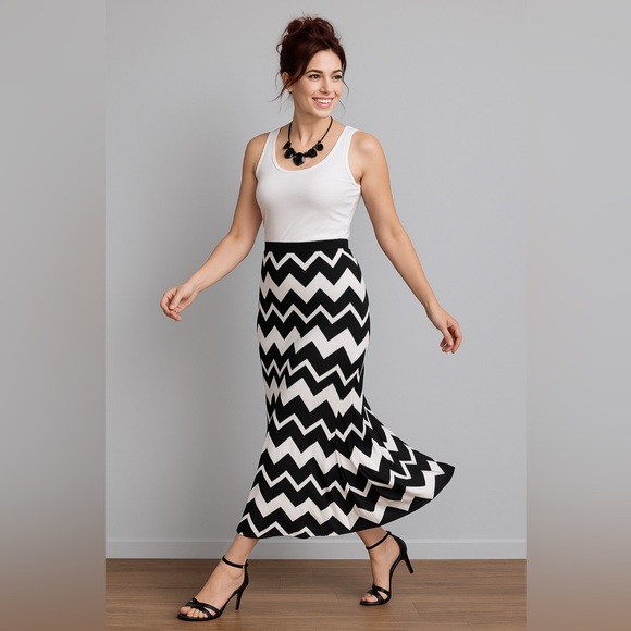 Rue21 Dresses & Skirts - Rue21 | Black & White Chevron Maxi Skirt | Size XL